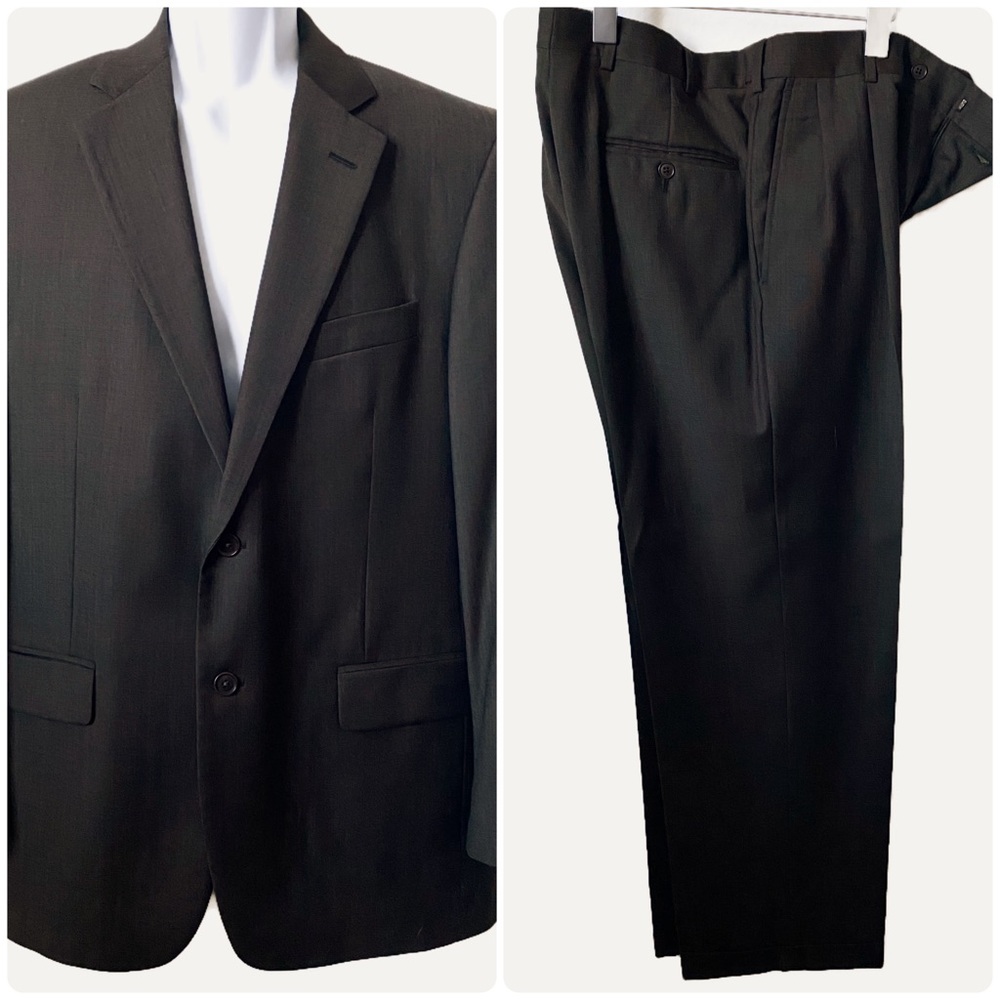 Brooks Brothers “346” Two Piece Wool Suit Two Button Blazer Pleated Trousers